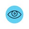 Eye icon vector line vision eyeball. Outline eye illustration view shape graphic sight