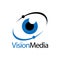 Eye icon vision media logo concept design template