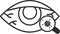 Eye infection icon, eye pain icon, blow eye black vector icon