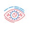 Eye inflammation line color icon. Infectious diseases. Conjunctivitis. Allergy symptoms. Sign for web page, mobile app, button,