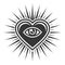 Eye Inside Heart Sign. Masonic Icon on White Background. Vector