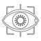 Eye with integrated camera lens icon outline style
