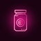 Eye jar neon icon. Elements of Mad science set. Simple icon for websites, web design, mobile app, info graphics