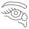 Eye lacrimation thin line icon, Allergy symptoms concept, excessive watering of the eyes sign on white background, Tear