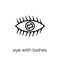 Eye with lashes icon. Trendy modern flat linear vector Eye with