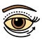 Eye lifting facial icon, outline style