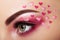 Eye make-up girl with a heart