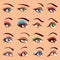 Eye Makeup Icons Set