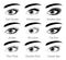 Eye makeup types. Vector infographic