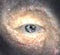 Eye in midst of Galaxy with Earth