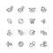 Eye optical lens icons. Human eyesight correction and optometrist outline vector symbols isolated