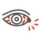 Eye pain and infection line icon, illness and injury concept, Sore eyes sign on white background, Redness of eyes icon