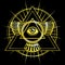 Eye of Providence. All seeing eye inside triangle pyramid.