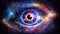 Eye of Providence in Cosmic Space Illuminati Abstract concept Deep Cosmos Background