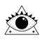 Eye of Providence inside triangle pyramid. All seeing eye, masonic symbol.