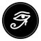 Eye of Ra, Eye of Horus. Egyptian symbol, logo or icon. Print for t-shirts, books or web design. Vector illustration isolated