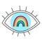 Eye with rainbow symbol of hope, peace