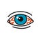 Eye redness doodle icon, vector illustration