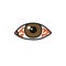 Eye redness doodle icon, vector illustration