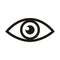 Eye retina scan or optometry eye exam line art icon for medical apps and websites