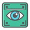 Eye scan colorful line icon, iris scanner