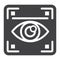 Eye scan solid icon, security and iris scanner