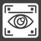 Eye scan solid icon, security and iris scanner