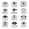 Eye, see, vision media logos vector set