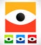 Eye shape over square - Eye icon, eye logo