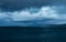 Eye shaped storm at dusk near Mull, Scotland