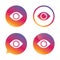 Eye sign icon. Publish content button.