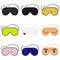 Eye sleep mask vector illustration. Sleep accessory object. Set of sleep Masks. Isolated Illustration