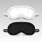 Eye sleep mask. Vector mock up illustration. Black and white sleep accessory object. Eye protection for rest night