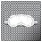 Eye sleep mask. White sleep accessory object. Eye protection for rest night travel, blindfold. Vector mock up