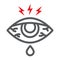 Eye sore line icon, body and injure, eye redness sign, vector graphics, a linear pattern on a white background.