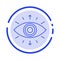 Eye, Symbol, Secret Society, Member,  Blue Dotted Line Line Icon