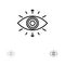 Eye, Symbol, Secret Society, Member,  Bold and thin black line icon set