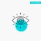 Eye, Symbol, Secret Society, Member,  turquoise highlight circle point Vector icon