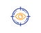 Eye target line icon. Oculist clinic sign. Optometry vision. Vector