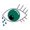 Eye with tears sign crying eye