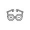 Eye test glasses icon. Simple line, outline vector of optometry icons for ui and ux, website or mobile application