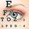 Eye with test vision chart