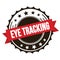 EYE TRACKING text on red brown ribbon stamp