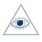 The eye in the triangle. The all-seeing eye inside the pyramid. Astrological and occult sign, spirituality. Magical sacred symbol