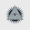 Eye in the triangle, pyramid vector icon. The sign of the third all-seeing eye. Esoteric symbol of intuition. Human design, yoga,