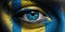 eye with ukraine flag colors