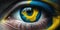 eye with ukraine flag colors