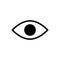 Eye vector icon. Open eye icon vector illustration isolated