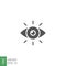 Eye vector icon solid. eye ball for vision, idea, observation symbol