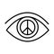 Eye vision peace, human rights day, line icon design